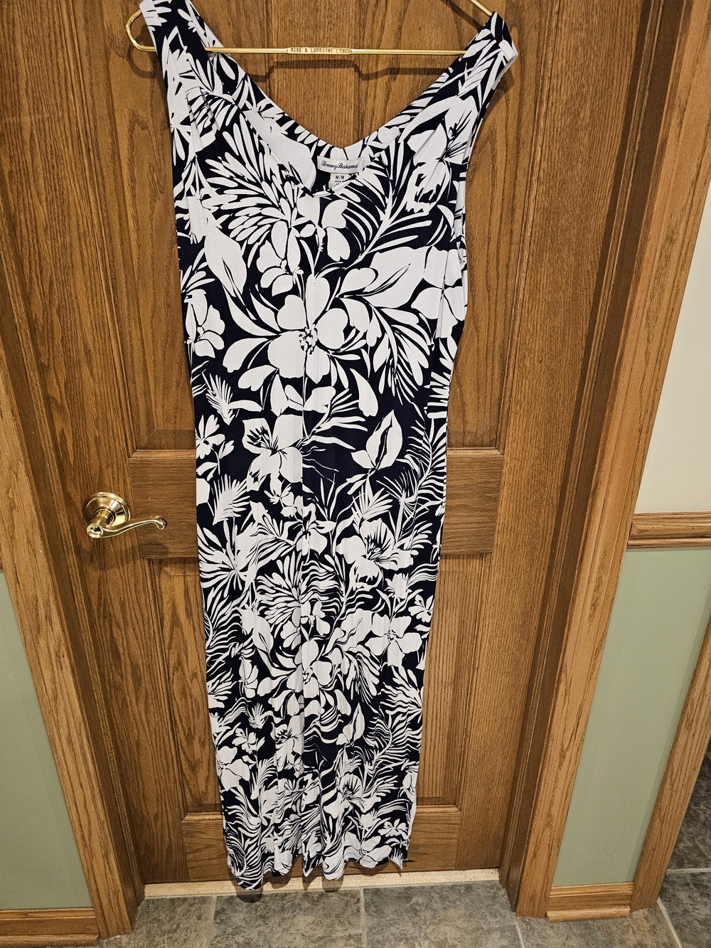 Tommy Bahama Navy and White Floral Maxi Dress